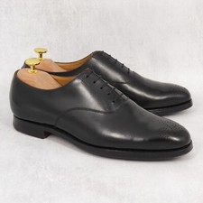 UK 7,5 E - Crockett & Jones Sherbone Black Calf Oxford Brogue Shoes Scarpe