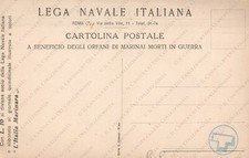 1917 LEGA NAVALE ITALIANA Bolli Timbri occupazione Venezia Cartolina militare