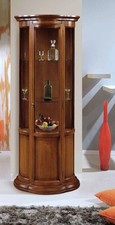 VETRINA IN LEGNO CURVATA NOCE/CILIEGIO GOMMALACCAxSOGGIORNO SALA SALOTTO 70PT