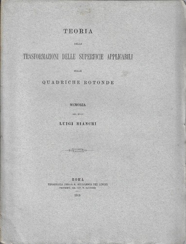 Bianchi luigi teoria - bianchi,, delle