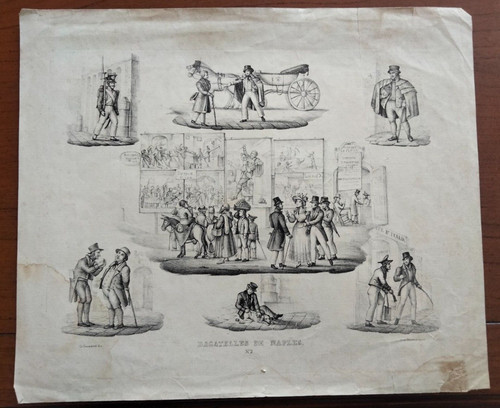 1840 litografia franke zezon - franke, e