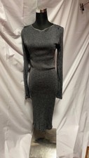 Abito costine grigio argento Intimissimi costine lamè glitter grey dress tg L 22