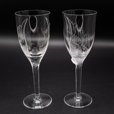 LEGGI - Lalique France Cristallo Ange Angelo Champagne Flauto Bicchieri 8" H - Coppia