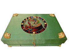 Artesanal Decorative Box Egypt God Ibis Thoth Brocade Gold Leaf with LIGHT - New