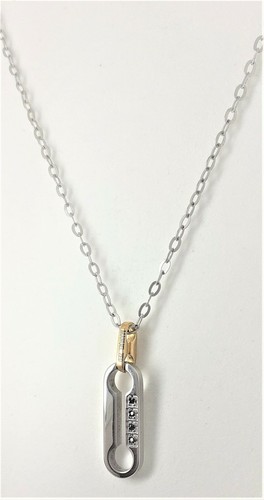 Collana uomo acciaio con - in,