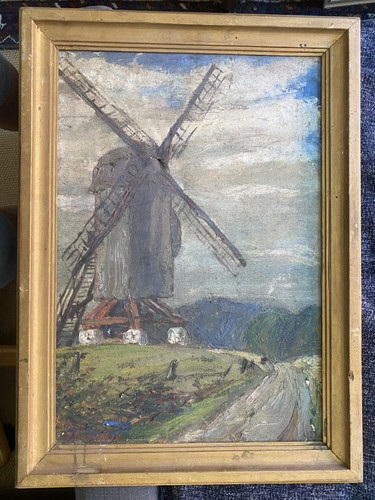 Dipinto olio paesaggio con - paesaggio,