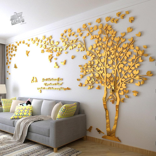 Adesivi murali albero oro - adesivi,