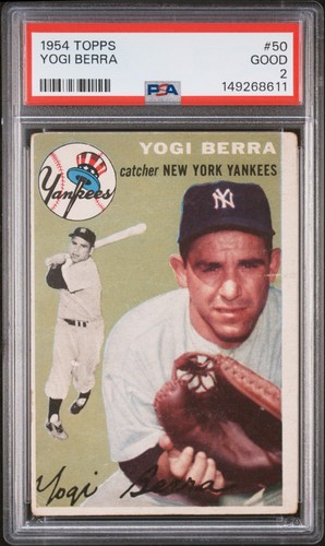 Yogi berra 1954 topps - yogi, psa