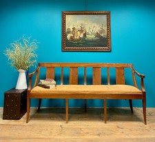 DIVANO IN NOCE MASSICCIO STILE BIEDERMEIER EPOCA 800 A 3 POSTI BEN TENUTO SOFA'