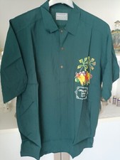 Camicia da uomo estiva taglia L manica corta in viscosa colore verde scuro