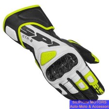 SPIDI A221 GUANTO IN PELLE STR-6 Colore 394 Black-Fluoresce Racing Per Moto