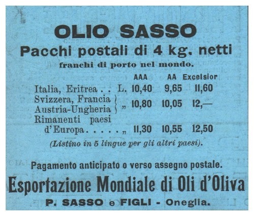 Pubblicita 1905 olio - pubblicita', d'oliva