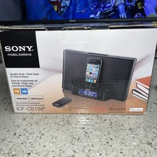NUOVO DI ZECCA! Sony Speaker Dock Station Radio Orologio per iPhone ICF-CS15iP RARO