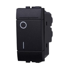 Interruttore Bipolare 0-1 16A Colore Nero Compatibile Con Bticino Living Interna