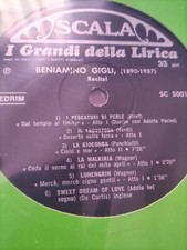 Beniamino Gigli - Recital Con Discorso Di Manchester GRANDI DELLA LIRICA LP 12" 