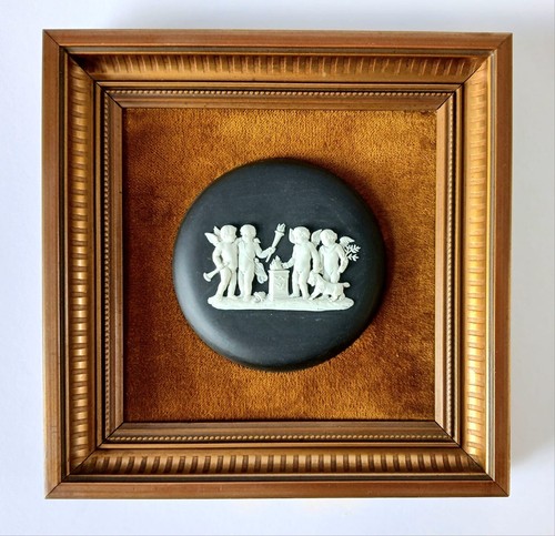Wedgwood black jasper plaque - wedgwood,