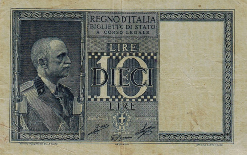 Regno italia lire dieci - d'italia,