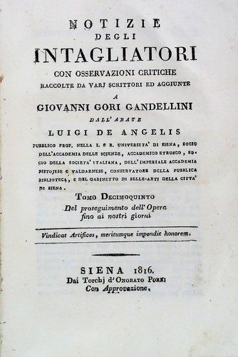 Notizie degli intagliatori - notizie,