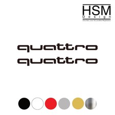 2 adesivi audi quattro 15cm