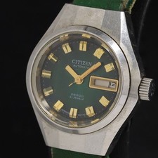Orologio Citizen automatico da donna 4-661125 quadrante verde data giorno tes...