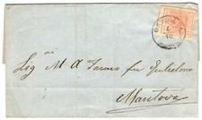 551 - Antichi Stati, Lombardo Veneto - 15 cent su busta da Ostiglia a Mantova