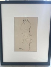 Gustav Klimt (1862-1918) "Stehende Dame" Eliografia con cornice museale cm 32x26