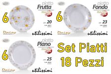 SET SERVIZIO PIATTI TAVOLA 18 PEZZI DOLCE FONDO PIANO MELAMINA MARGHERITA DAISY