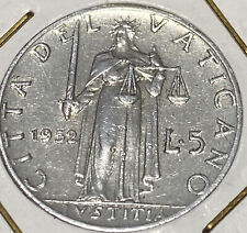 Moneta - Coin 5 LIRE 1952 - CITTÀ DEL VATICANO - PAPA PIO XII Giustizia