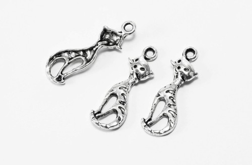 Ciondolo gatto 25x8mm pezzi - gatto, 10