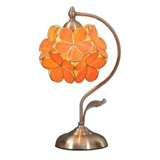 BIEYE L30753 Lampada da tavolo fiori di ciliegio in vetro colorato stile Tiff...