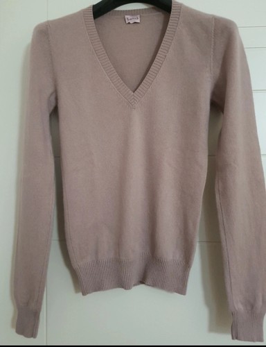 Pullover beige cashmere - , scollo