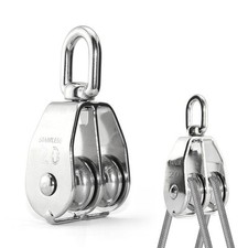 M20 Doppia Puleggia Carrucola per Sollevamento Puleggia in Acciaio Inox Car