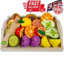  Set Gioco Taglio Frutta Legno Gioco Finta Gioco Legno Taglio Cibo Set per Bambini