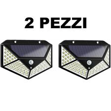 2PEZZI Faretti Da Esterno Ad Energia Solare Con 100 Led Con Sensore Di Movimento