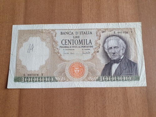Banconota 100000 lire manzoni - banconota,