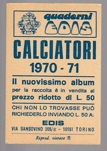 Figurina calciatori edis - figurina,