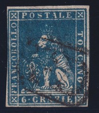 TOSCANA 1857 6 CRAZIE AZZURRO CUPO CERTIFICATO DIENA