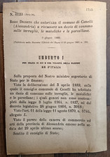 Canelli 1889 Regio Decreto x