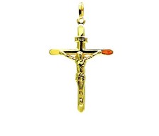 PEGASO GIOIELLI Ciondolo Oro Giallo 18k (750) Pendente Croce Smussata Cristo