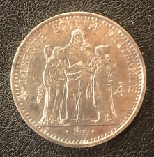 Moneta mondiale argento dieci 10 franchi 1968 Francia non circolata UNC prova come