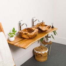 Piano lavabo in legno di teak