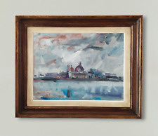 Dipinto olio moderno originale Angiolo Liverini Venezia Basilica di Santa Maria