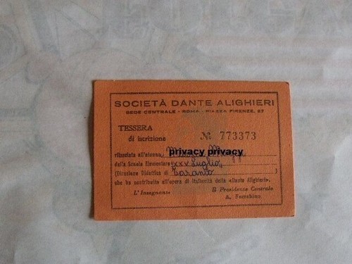 Tessera societa dante - societa,