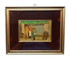 *HH* Giuseppe Gagliardi Quadro Dipinto Foglia Oro 14 K Firenze Pan Arte