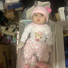 Mini Diva ST070058 Bambola Realistica Reborn Capelli Castani Occhi Blu 22 in per 3+