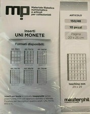 10 INSERTI BORDO RINFORZATO BUSTE FOGLI PAGINE ALBUM PORTA MONETE A 48 TASCHE 
