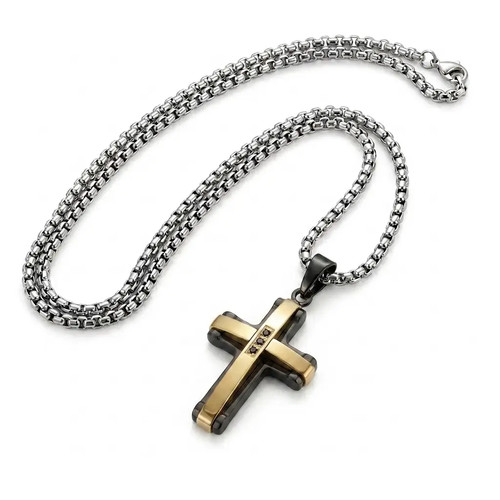Collana uomo crocifisso - collana, in