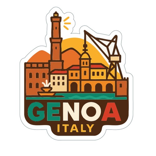 Adesivo genova italia - adesivo,