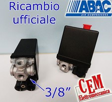 Pressostato 4 VIE ABAC attacco 3/8" per compressore monofase 220 v 12 Bar