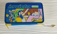 ASTUCCIO VINTAGE INVICTA NEW SCUOLA DOPPIA ZIP BLU FOTOGRAFO PARTY PENNE COLORI